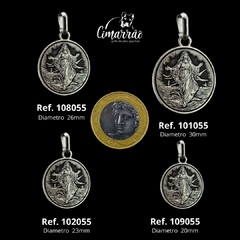 Pingente medalha de Iemanjá em alpaca Cimarrão 101055 - comprar online