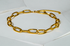 Choker Dourado Corrente Elo Quadrado M - comprar online