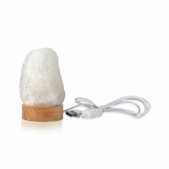 LUMINÁRIA COM LUZ BRANCA - PEDRA QUARTZO BRANCO - comprar online