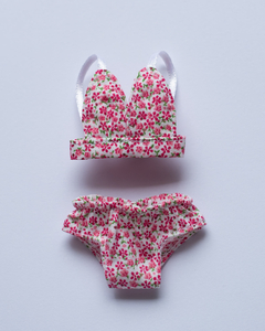 Pink floral lingerie set