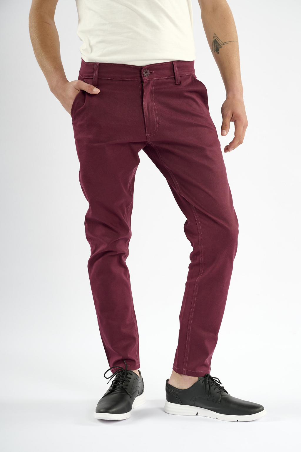 Pantalon Chino de Gabardina Hole Orso Bianco
