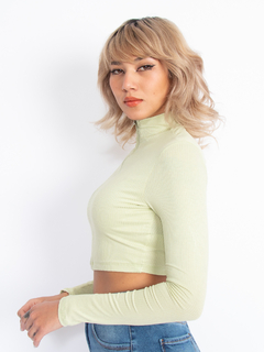 BLUSA MANGA LONGA COM ZIPER VERDE CLARO BL40067 - comprar online