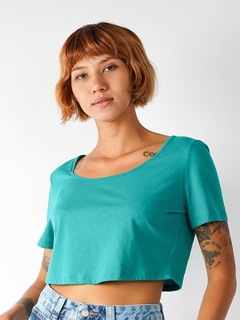 BLUSA CROPPED VERDE BL39022 - loja online