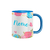 Caneca Frase Feliz Dia das Mães Nome Personalizado Rosa Azul - comprar online