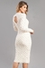 Vestido Tricot Modal Midi Gola Redonda Escamas Off-white - comprar online