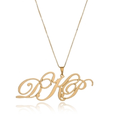 COLAR LETRAS CURSIVAS PERSONALIZADO - CL14 BANHADO OURO 18K