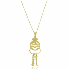 COLAR VOVÓ COM NOME PERSONALIZADO - CL269 BANHADO OURO 18K