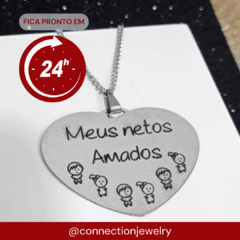 INOX COLAR CORAÇÃO MEUS NETOS AMADOS - EXIN 0052 - comprar online