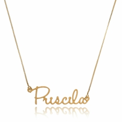 COLAR COM NOME SIMPLES PERSONALIZADO - OURO 18K CL 01 - CONNECTION JEWELRY