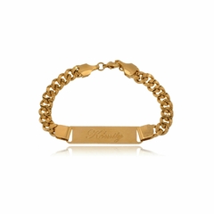 PULSEIRA INFANTIL COM NOME PERSONALIZADO NA PLACA - PL 13 BANHADO OURO 18K