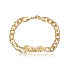 PULSEIRA COM NOME PERSONALIZADO EM GALERIA NA CORRENTE Z36 - PL 54 BANHADO OURO 18K