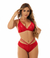 Conjunto Sensual em Renda com Tiras – Beatriz Cor Vermelho