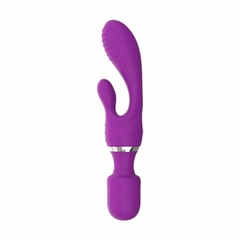 ST VIBRADOR DOBLE + MASAJEADOR RECARGABLE PAOLA (23 cm x 5 cm x 4,2 cm) - ST-VB-0290