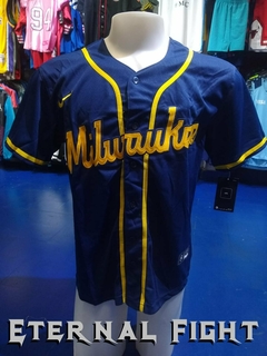 CAMISETA MLB MILWAUKEE BREWERS AZUL N°19