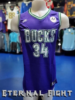 CAMISETA NBA MILWUAKEE BUCKS M°34 VIOLETA