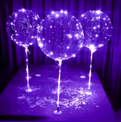 Pack 10 Globos LED Palito de 40cm Y Base de Mesa - tienda online