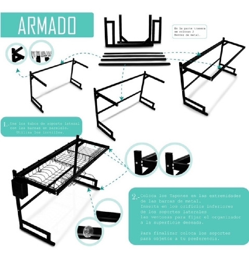 Escurridor de trastes GDE, rack organizador de acero inoxidable para tarja  – Abarátalo