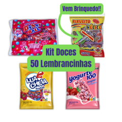 Kit Doces e Brinquedo para 50 Saquinhos Surpresa Lembrancinha Aniversário Infantil