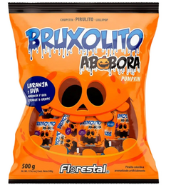 Pacote Pirulito Bruxolito Abóbora com 50unidades Florestal 500g