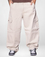 PANTALON BAGGY CARGO GABARDINA RIGIDO BEIGE