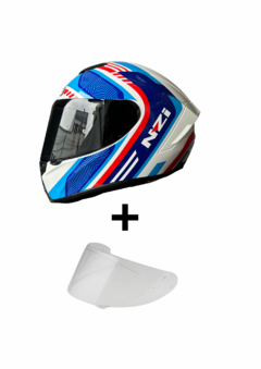 TRENDY CONNECTED WHITE & RED & BLUE TINTED + VISOR DE REGALO - Motoclick online