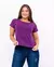 T-shirt Malha Penteada Skinny ao Plus Size - Roxo Violeta na internet