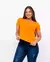 T-shirt Malha Penteada Skinny ao Plus Size - Laranja Siena na internet