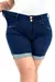 Shorts Jeans Feminino - Meia Coxa 2 Botões Índigo na internet