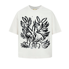 Camiseta na cor Off White "Black Vintage Drawings" - Lepre