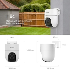 Cámara Inteligente Exterior WiFi Ezviz H8c 3MP 2K - comprar online