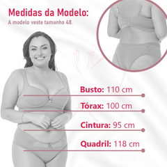 603- CONJUNTO PLUS SIZE RENDADO CINTA DUPLA - CALCINHA FIO DUPLO