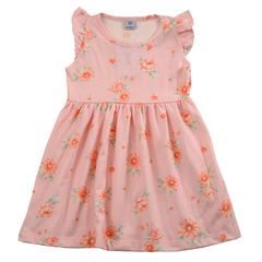 8535 Vestido volados Emi flores rosa