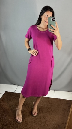 Vestido Moletinho Midi com Bolso - loja online