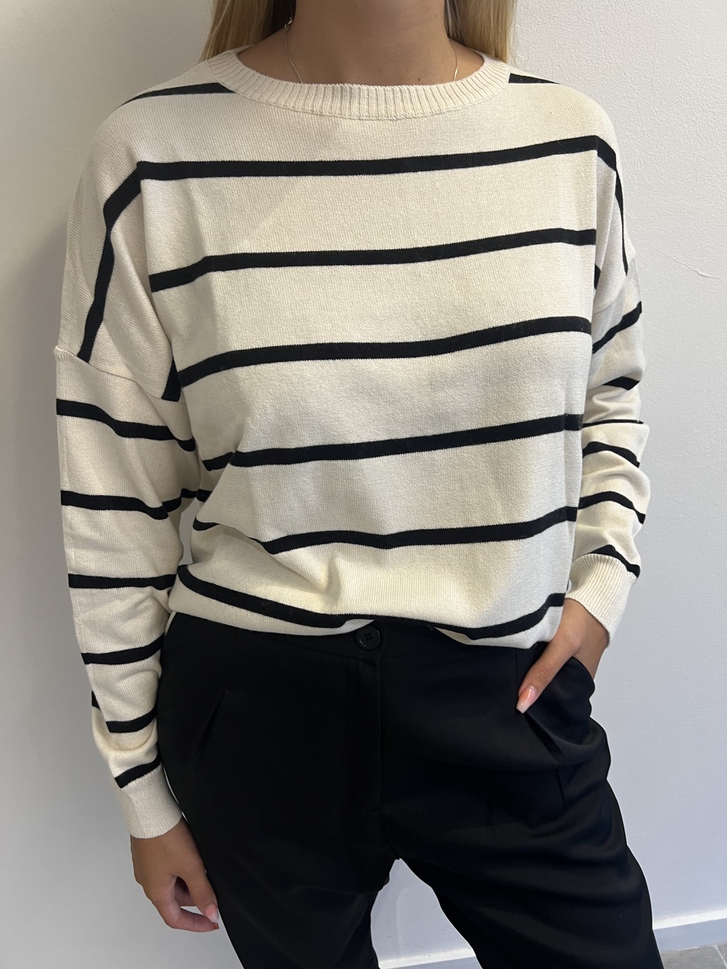 Sweater rayado mujer sale