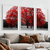 Quadro Decorativo 3 Telas Natureza Árvore Vermelha - comprar online