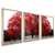 Quadro Decorativo 3 Telas Natureza Árvore Vermelha - Outlet dos Quadros | Maior fábrica da América Latina