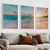 Quadro Decorativo 3 Telas Paisagem Mar Praia Por do Sol - buy online