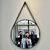 Espelho Adnet em Couro 50cm + Suporte