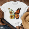 Remera (MODAL) Girasol Mariposa (Mujer)