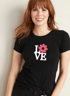 Remera (ALGODON) Love Flor (Mujer) en internet