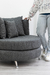 Sillón tapizado Chenille Antidesgarro Gris Oscuro MOON