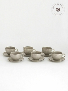 Taza de Té Porcelana Pedra Rocha Beige 12 Piezas