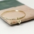 Pulsera Cuore | Bronce enchapado en oro 18 k con cubic rectangular