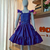 Vestido Infantil Festa com Laço Cor Azul Royal - comprar online