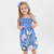 Vestido Infantil Ciganinha Estampa Floral Azul - comprar online