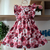 Vestido Infantil com Babadinho Estampa Floral Rosê