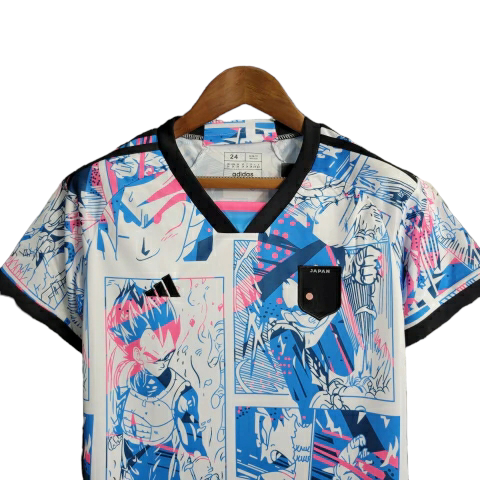 Kit Infantil Japao Dragon Ball Z 23 24 Adidas Azul e Branco