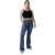 Calça Remanescente Jeans Flare clara com cinto Código 2161