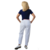 Calça Remanescente Jeans Slouchy Branca Com Cinto código 2212 - comprar online
