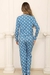 Pijama Manga Longa Decote V Calça Jogging Losangos Azul Claro - Pijamas com Conforto Exclusivos para Você | Zagati Pijamas & Homewear